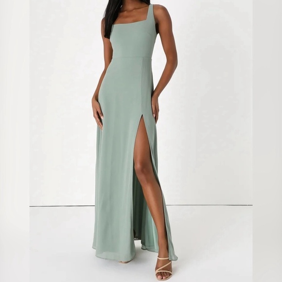 Lulus Sage Green Bridesmaid Dress - Picture 1 of 9